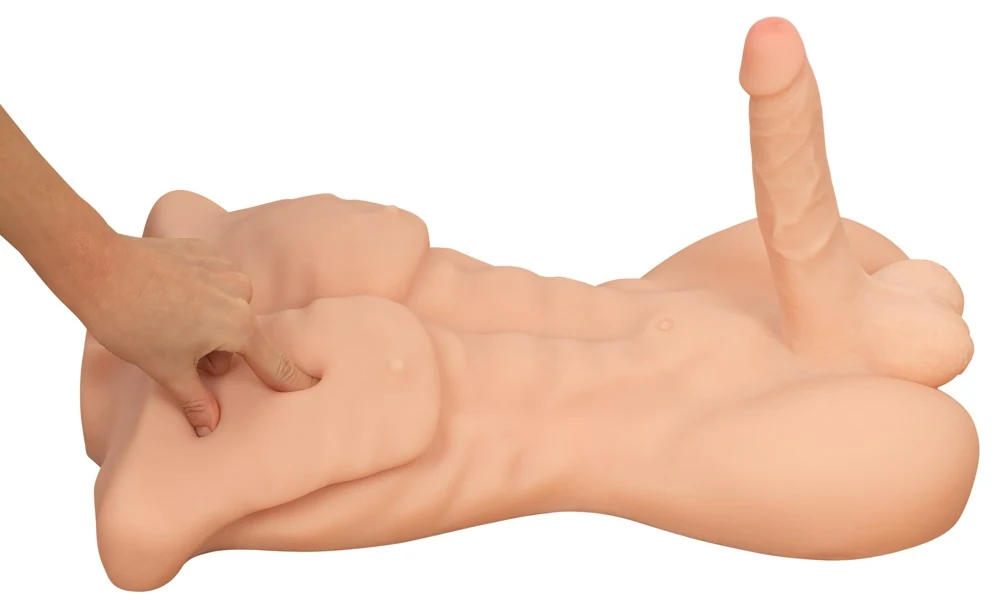 Realistische torso masturbator met dildo en anus
