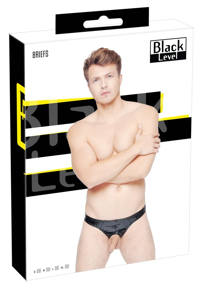 Black Level lak slipje met opening