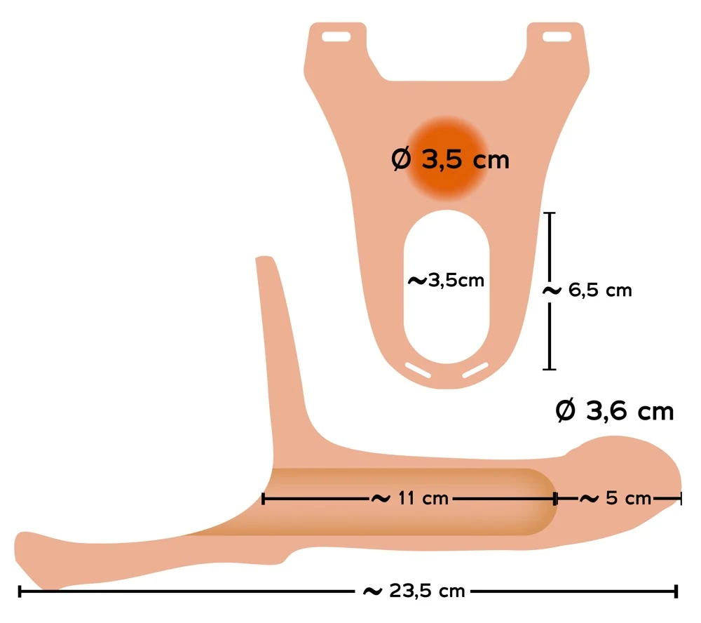 Penisverlenger met holle dildo en elastische band