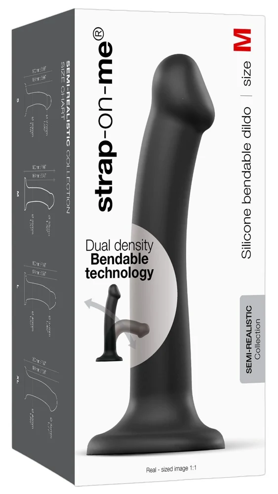 Dual Density Buigbare Dildo met Zuigvoet 18 cm