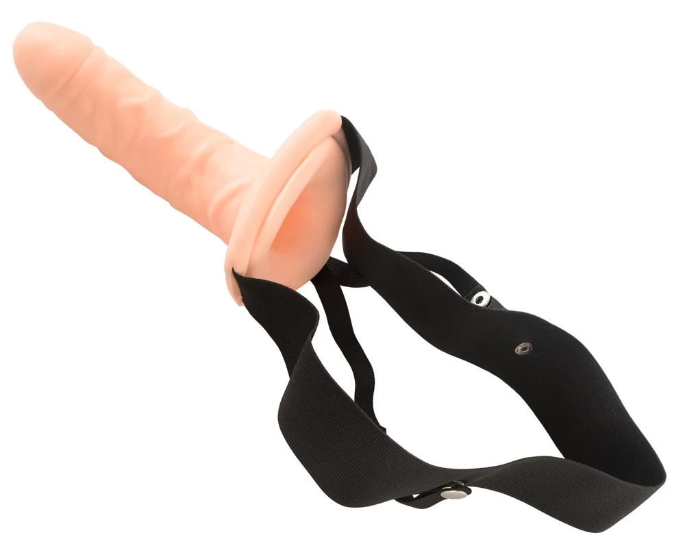 Holle dildo met verstelbaar harnas