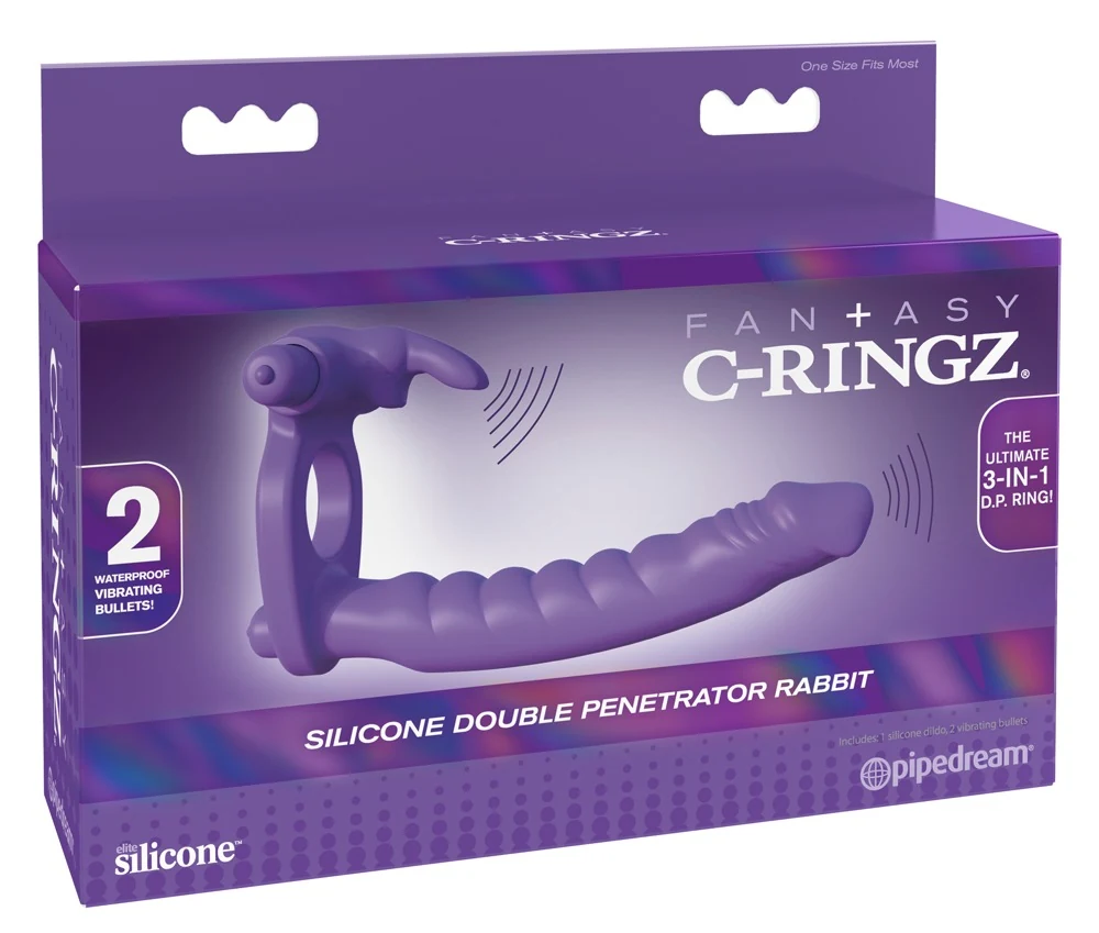 Vibrerende penisring met konijnstimulator en anaalplug