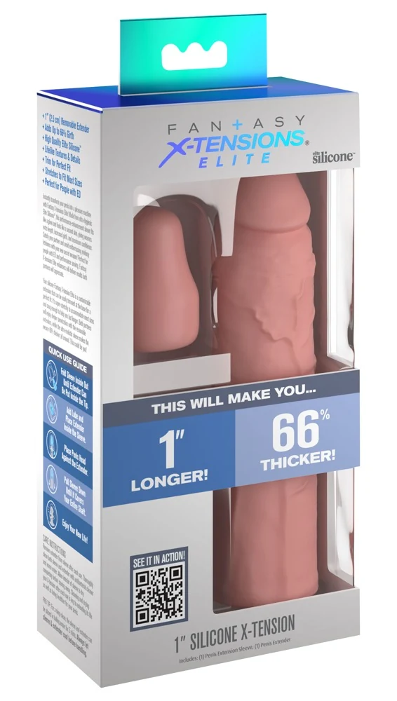 Fantasy X-Tensions Elite Penis Sleeve 1 inch Silicone X-tension