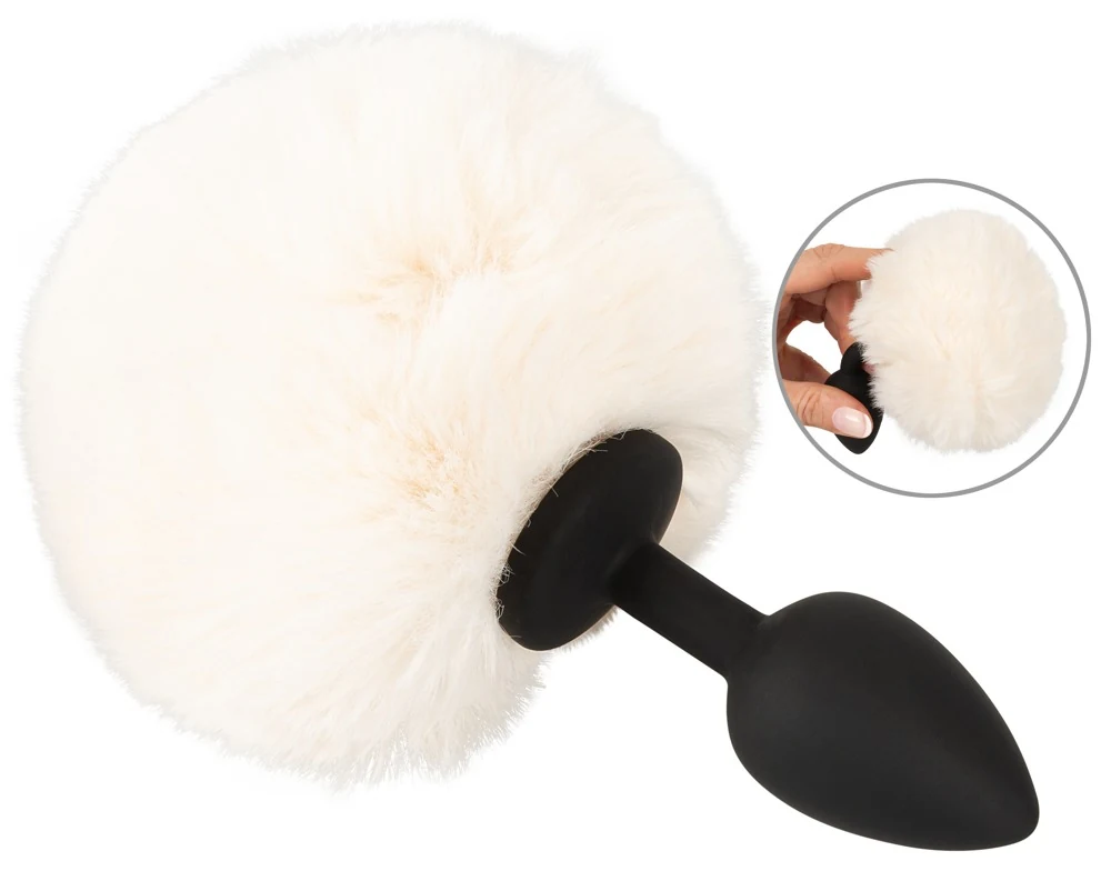 Konijnenstaart buttplug siliconen S