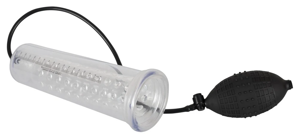 Penispomp met noppenhuls transparant