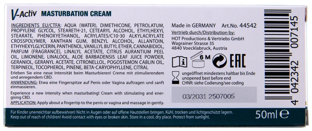 HOT V-Activ Unisex Masturbatiecrème 50 ml