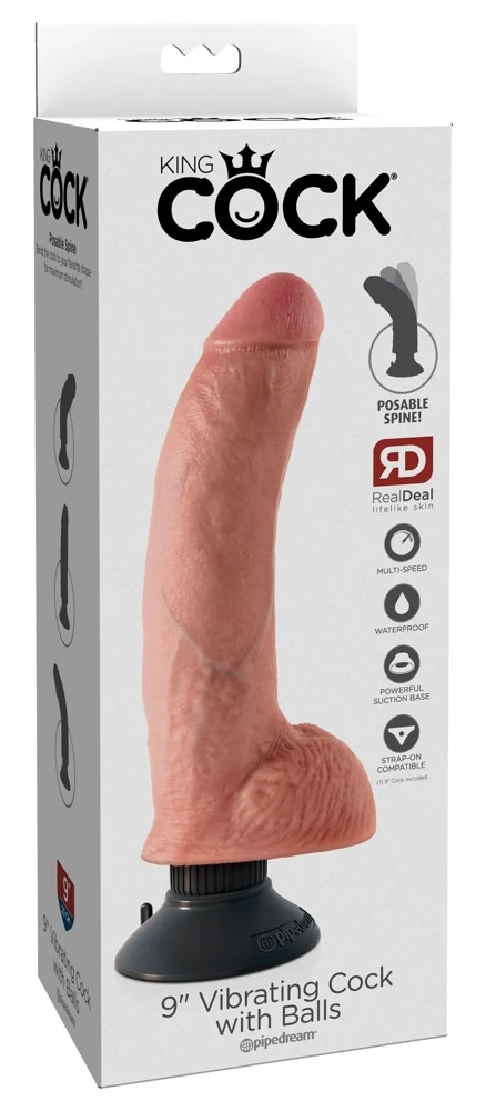 Buigbare vibrator met zuigvoet 23 cm