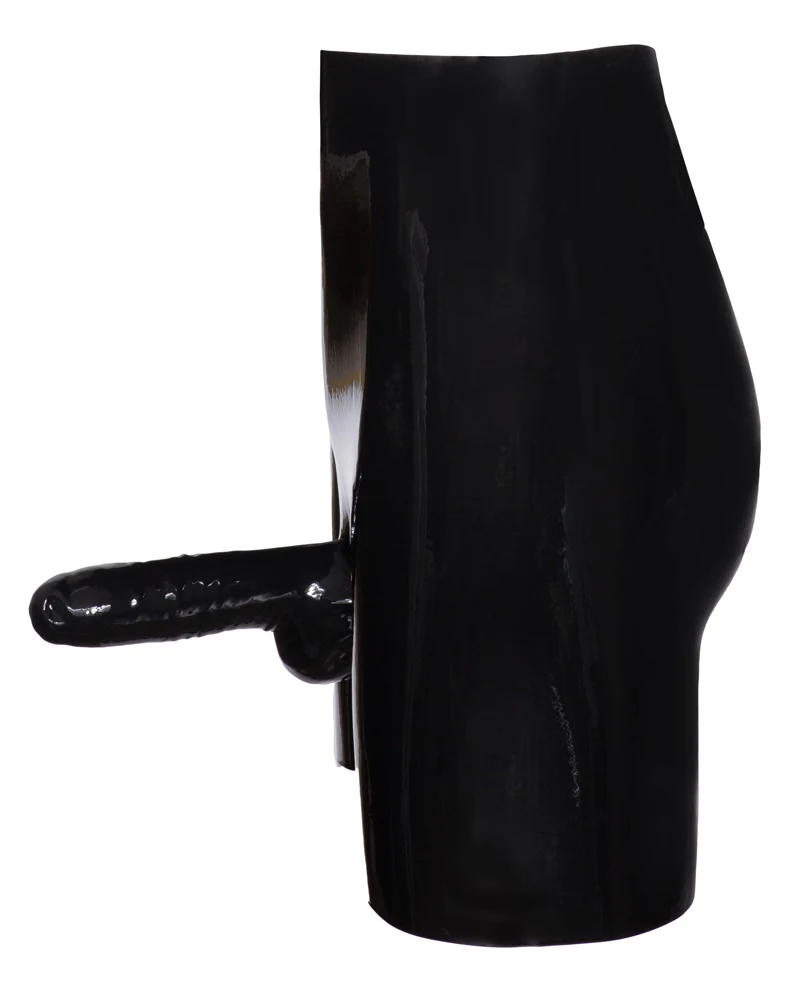 Latex broekje met geïntegreerde schede en anaal condoom