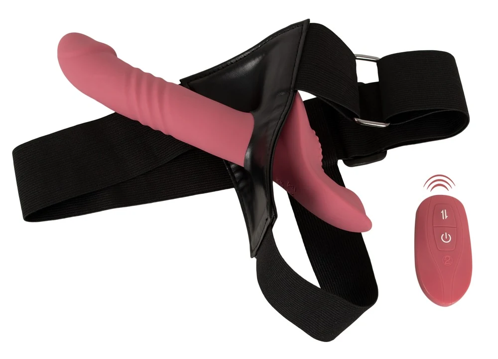 Strap-on set met stuwende vibrator en afstandsbediening