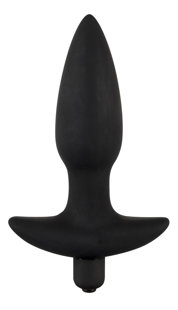 Zwarte siliconen set met plug, string, douche en vibrator