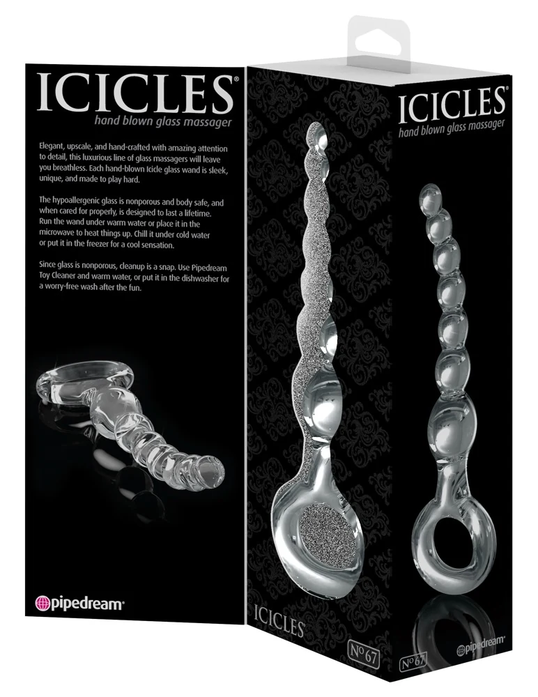 Gebogen glazen anaal balletjesketting