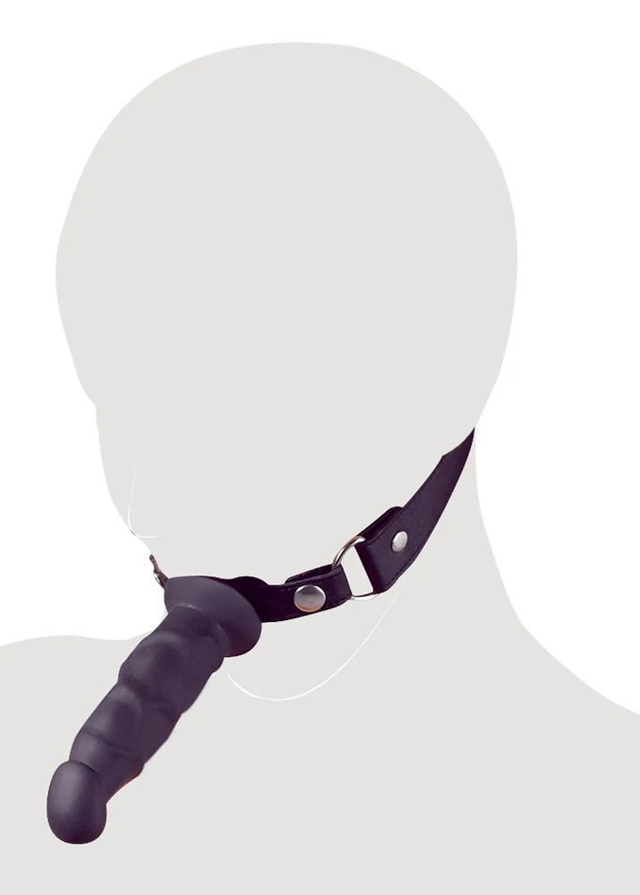 Halfronde gag met siliconen dildo