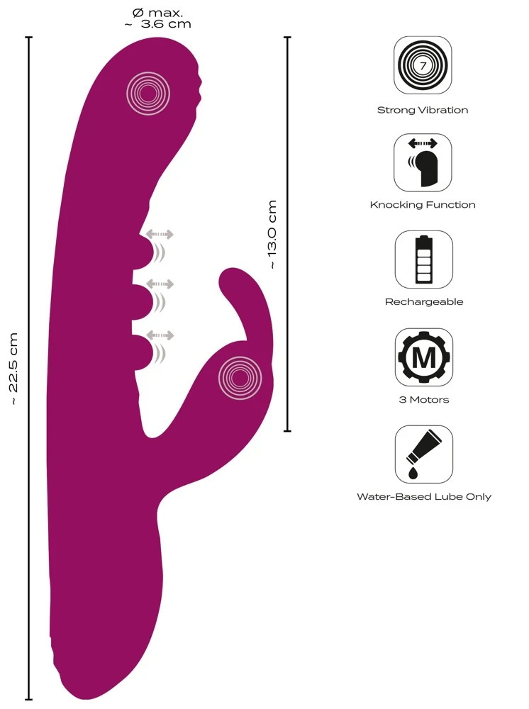 Javida rabbit vibrator met klopfunctie