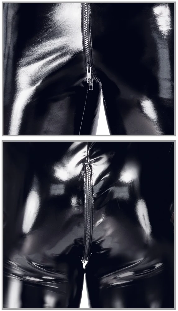 Black Level vinyl jumpsuit zwart