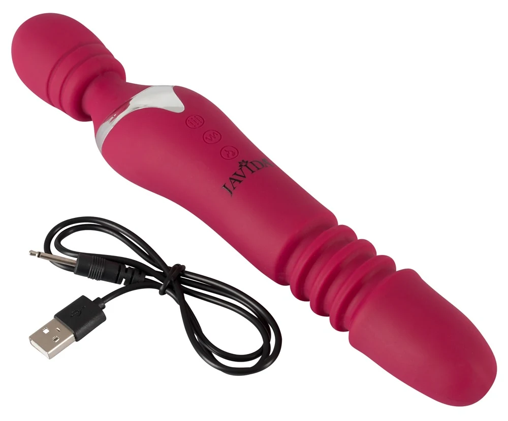 Verwarmende massagestaaf met vibratie en rotatie
