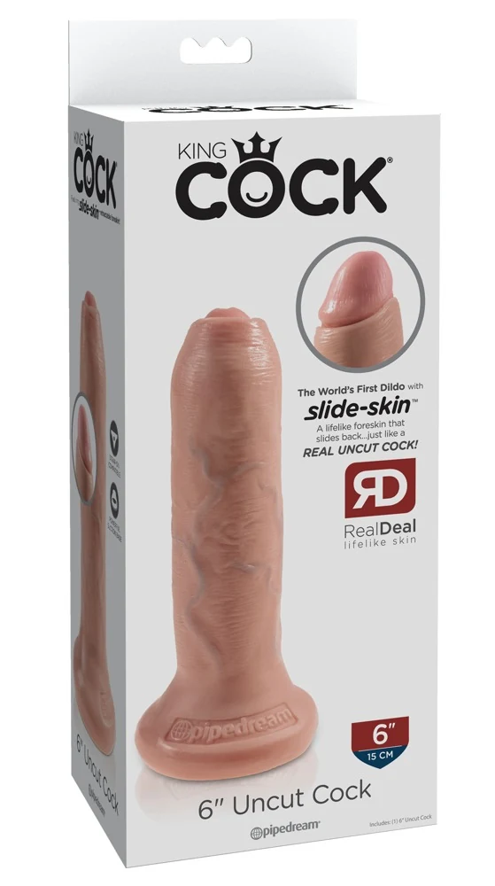 Realistische dildo met zuignap en beweegbare voorhuid