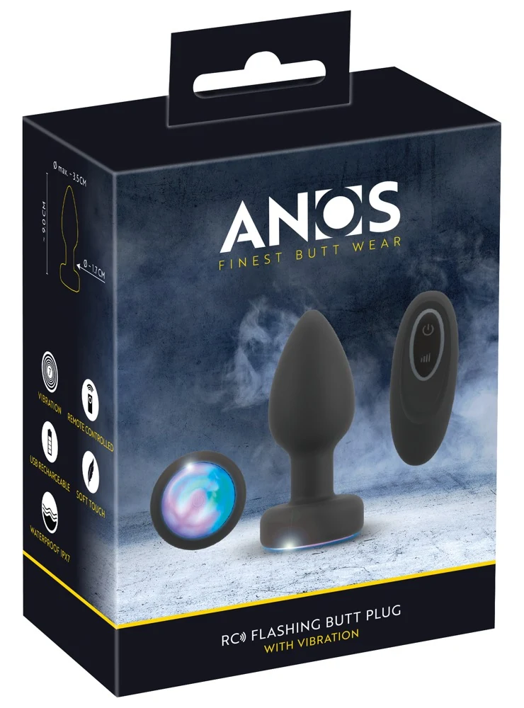 ANOS RC Flashing Butt Plug met Vibratie