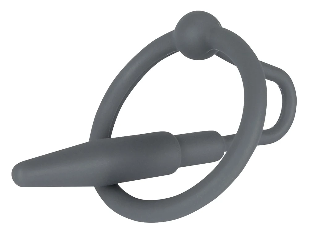Massieve siliconen penisplug met beweegbare ring