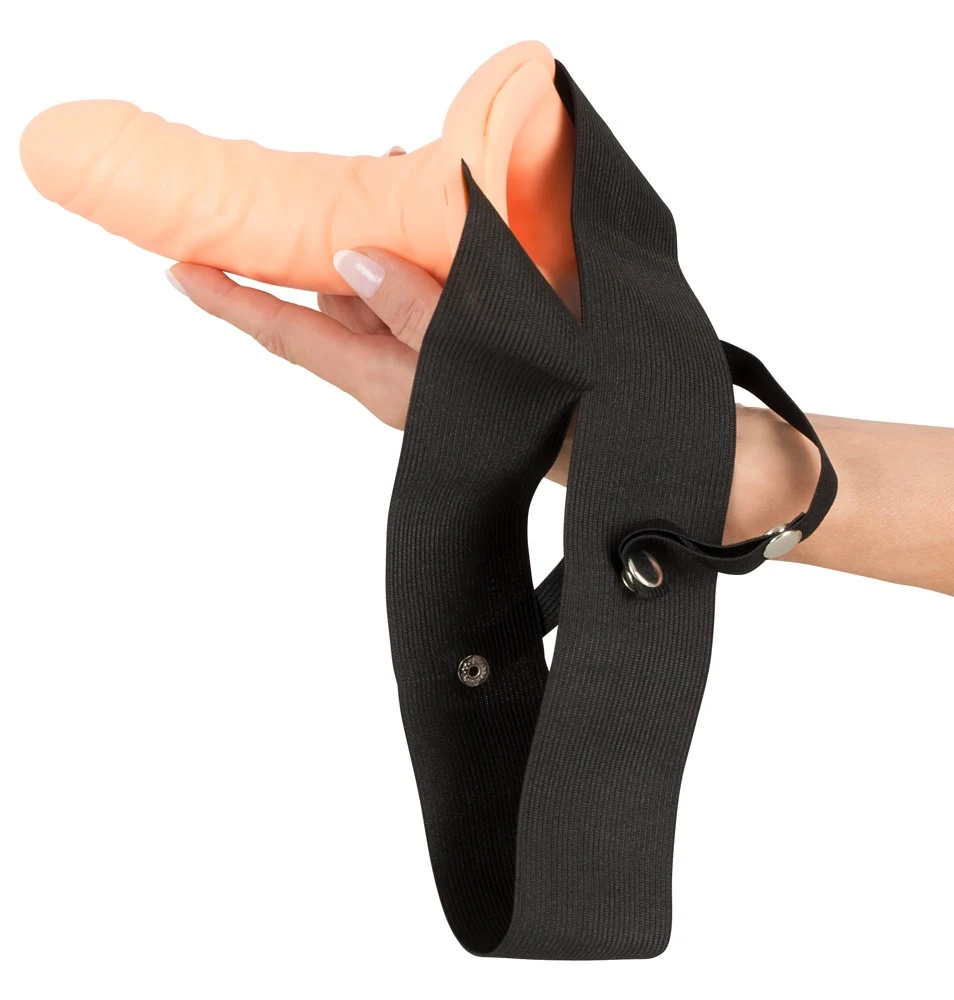 Holle dildo met verstelbaar harnas
