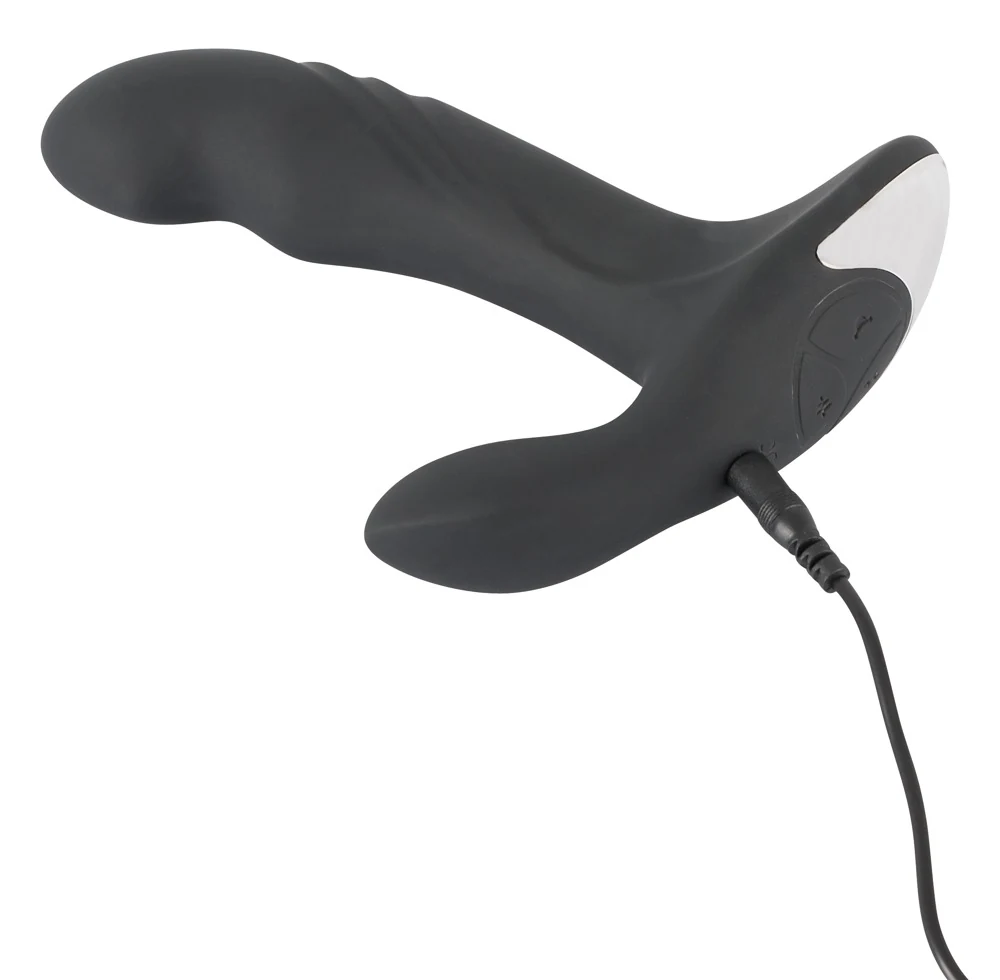 Rebel prostaatplug met vibratie, tik- en rotatiefunctie