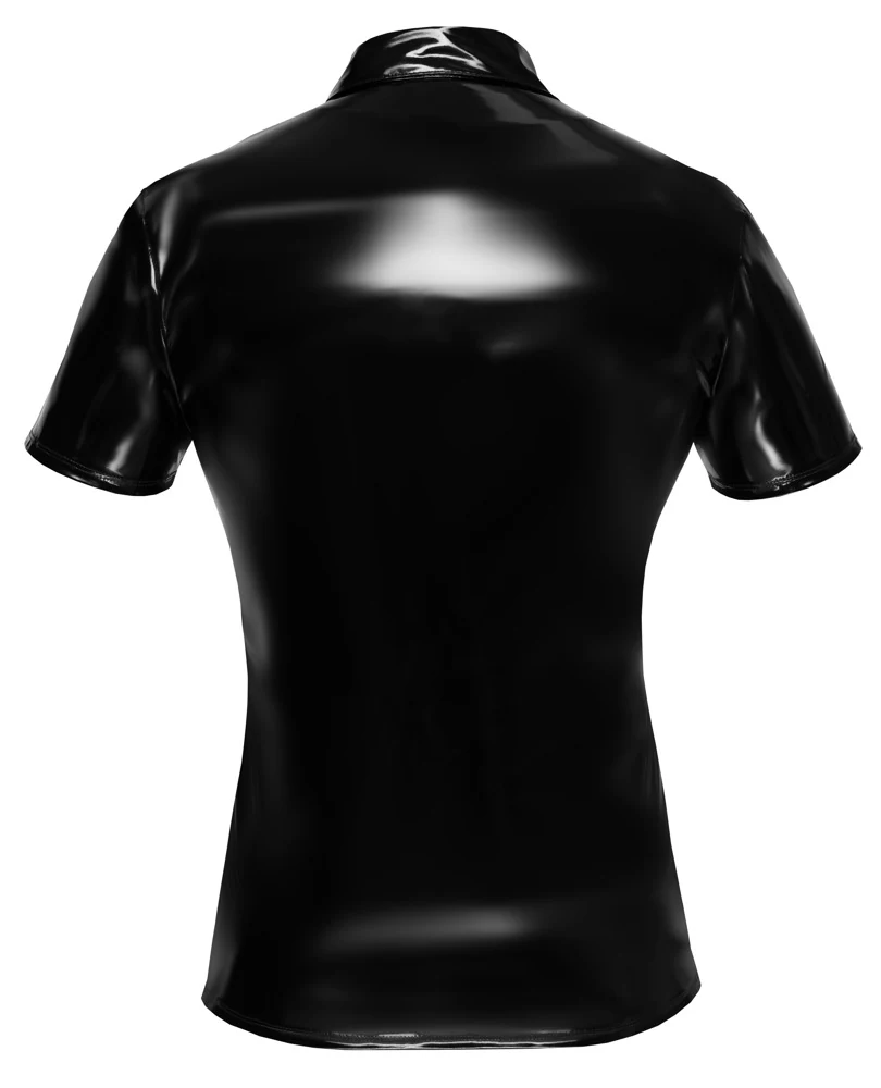 Lakglans polo shirt zwart