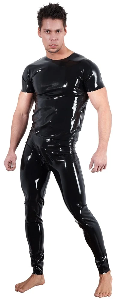 Zwart uniseks latex shirt