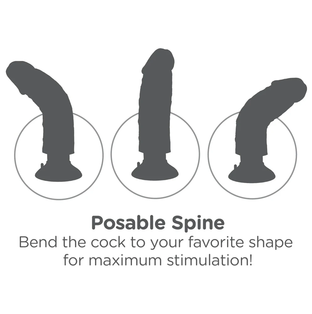 Buigbare natuurlijke vibrator met zuigvoet