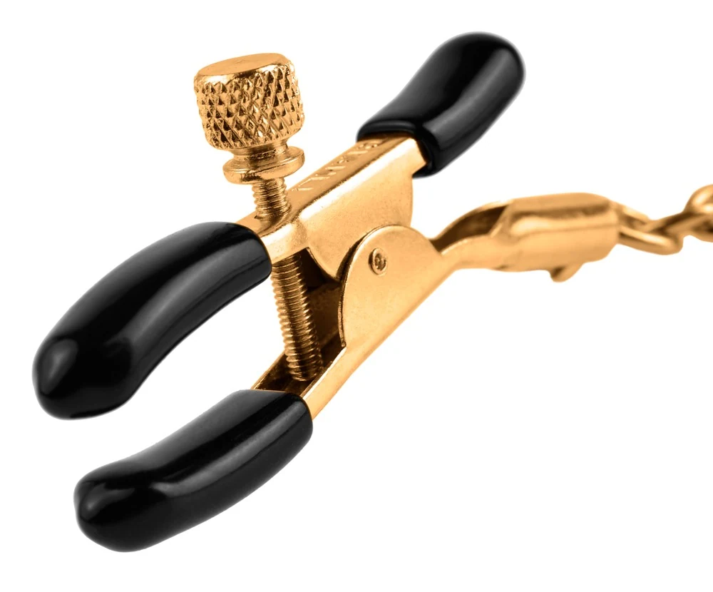 Gouden tepelklemmen met verstelbare ketting