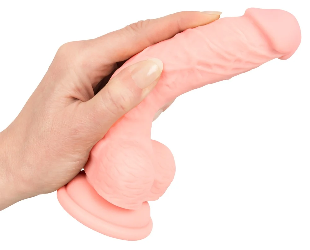 Levensechte siliconen dildo met zuigvoet 18 cm
