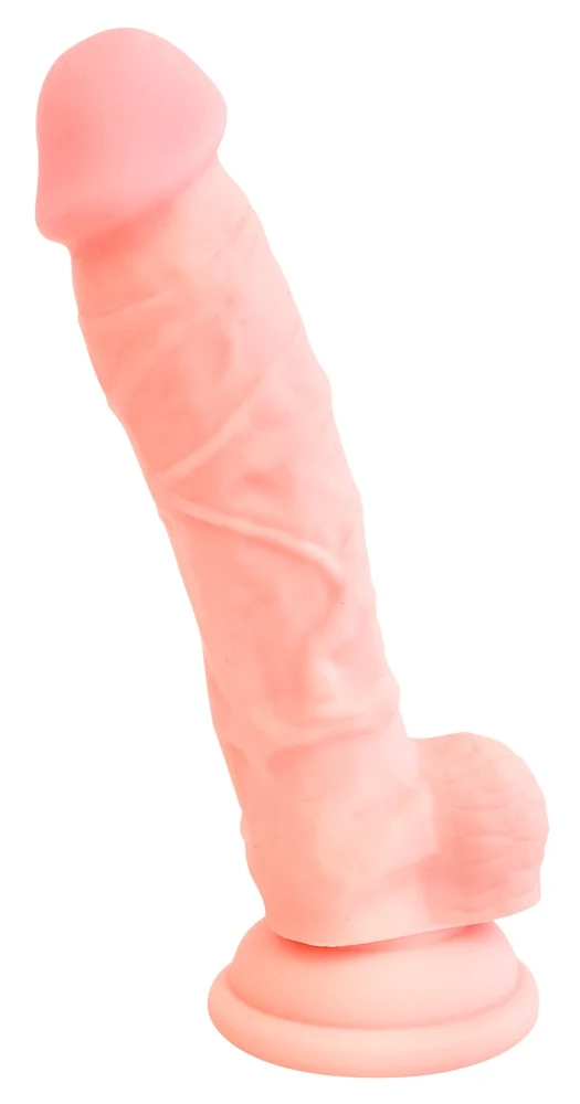 Levensechte siliconen dildo met zuigvoet 18 cm