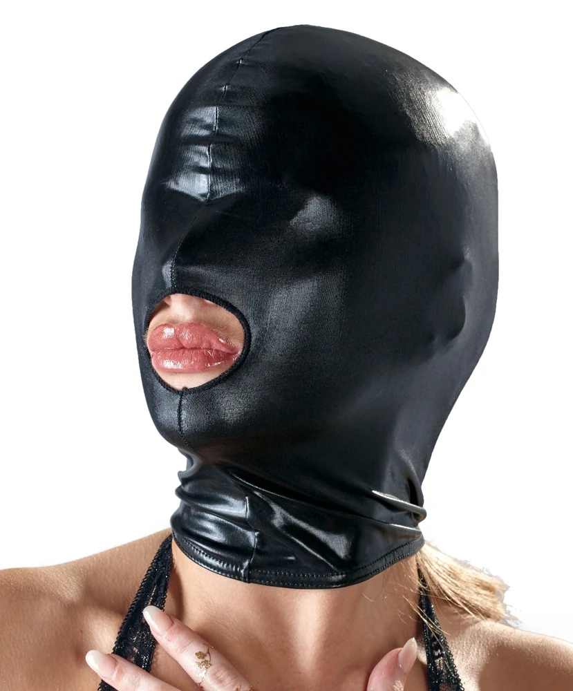 Wetlook hoofdmasker met mondopening