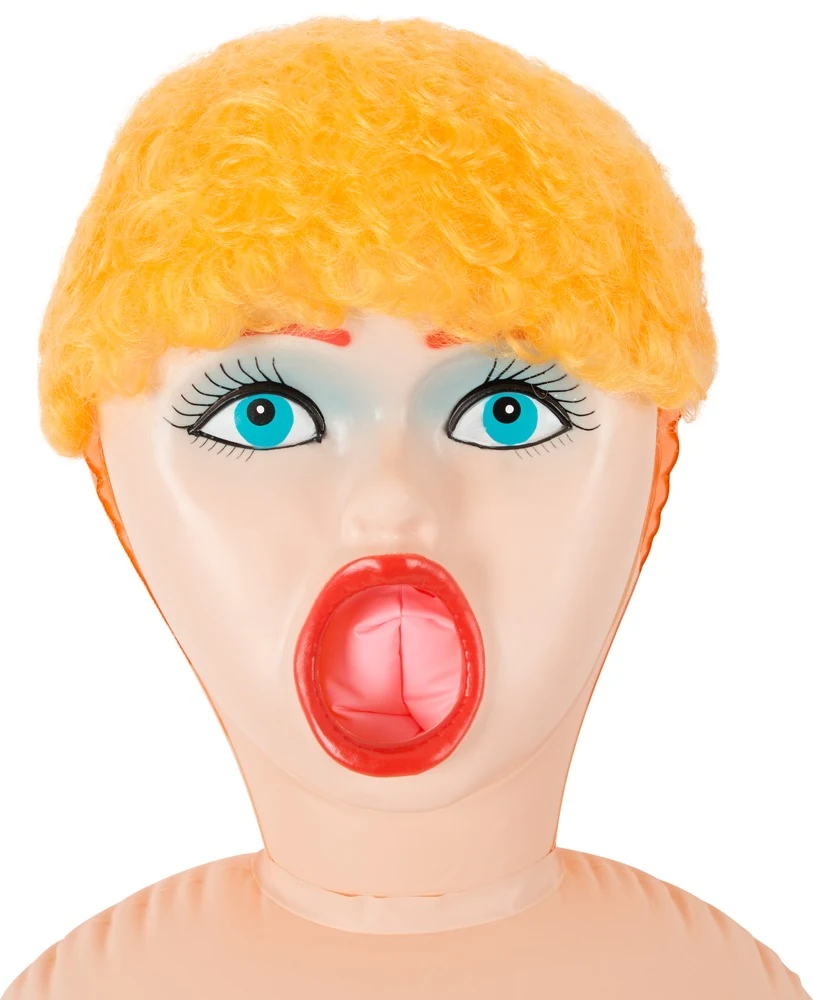 Blonde opblaasbare liefdespop van PVC 149 cm