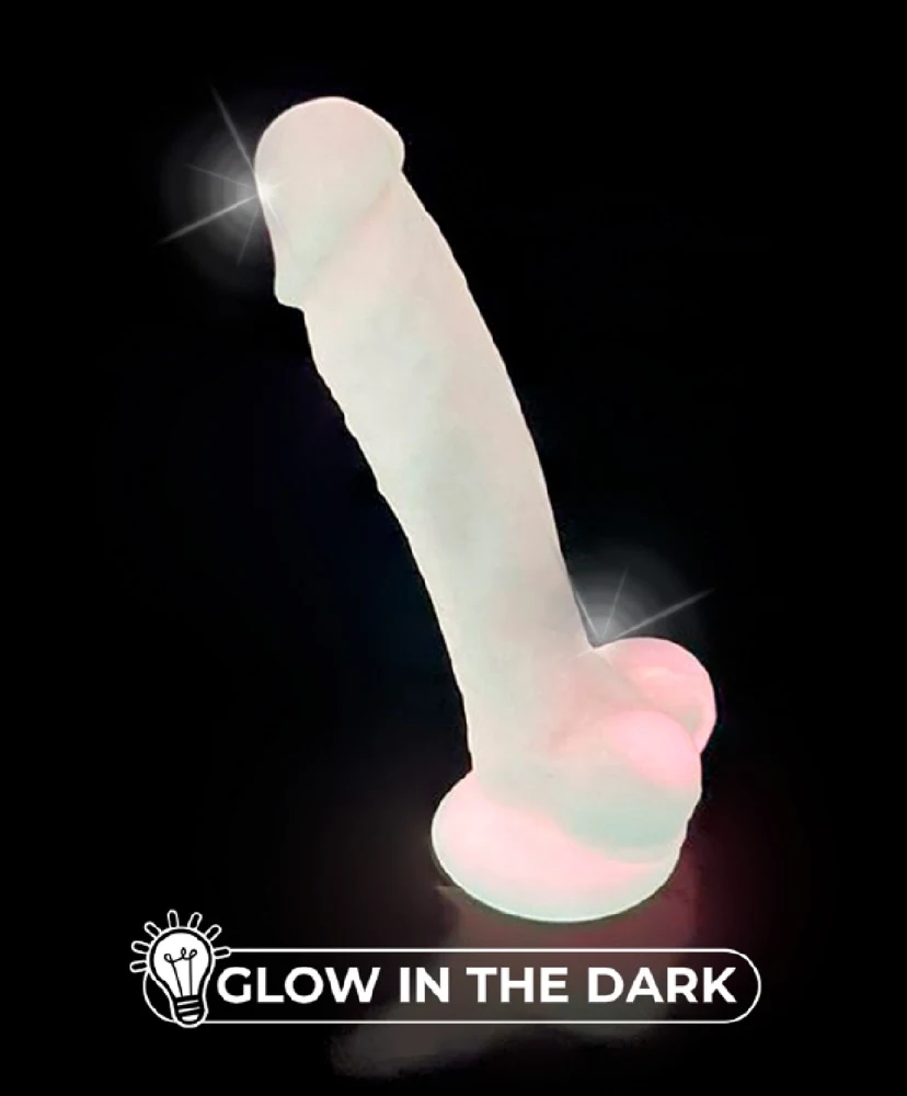 SILEXD Glow in the Dark natuurlijke dildo met zuigvoet