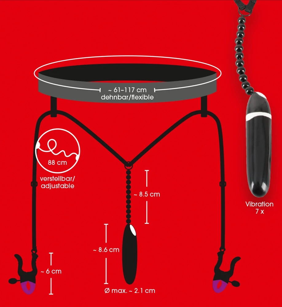 String met verstelbare klemmen en vibrator