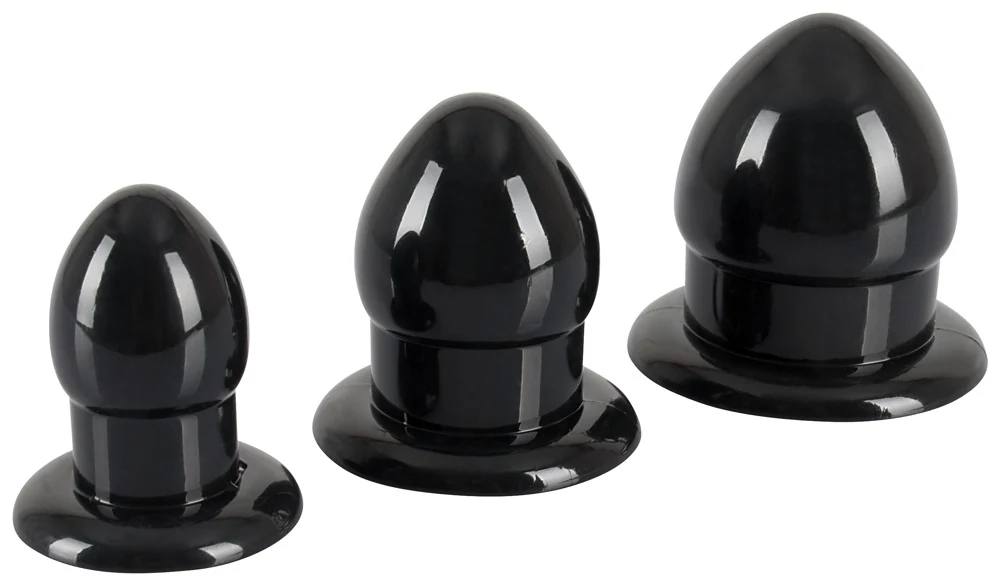 Set van 3 anaalpluggen zwart