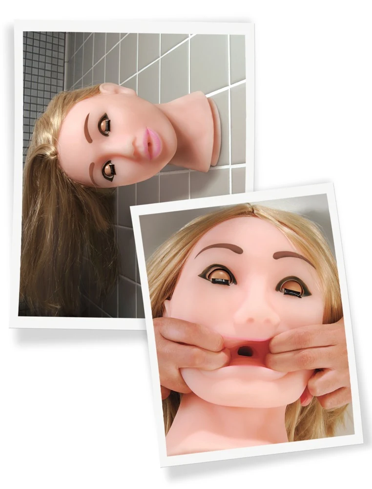 Realistische hoofd masturbator met zuigvoet