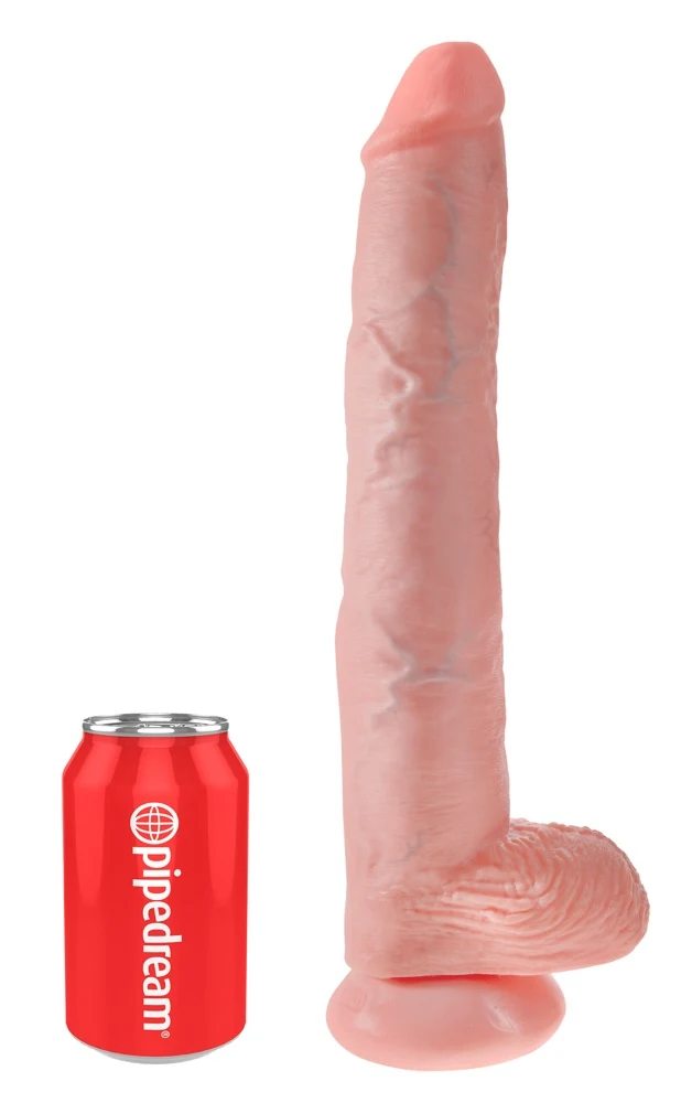 Realistische dildo met zuigvoet 35,6 cm