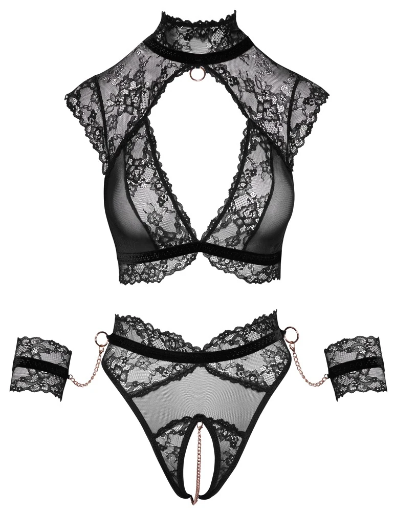 Cottelli Bondage set met beha, slip en handboeien