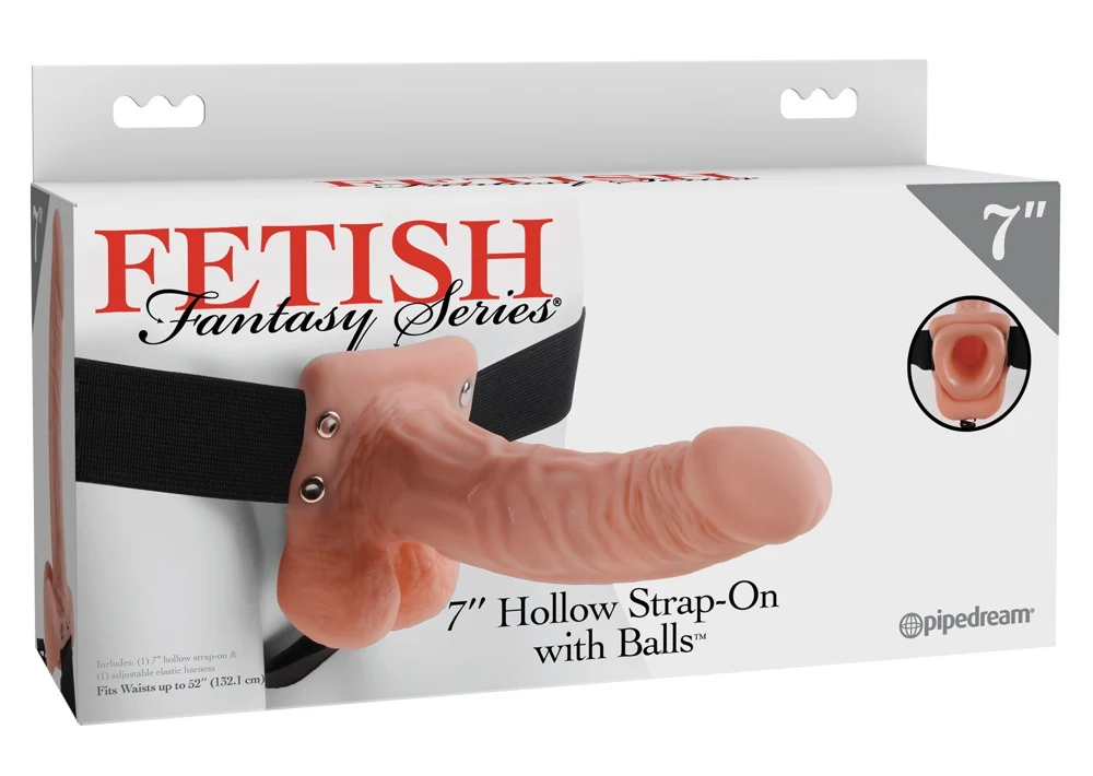 Holle dildo met verstelbaar harnas