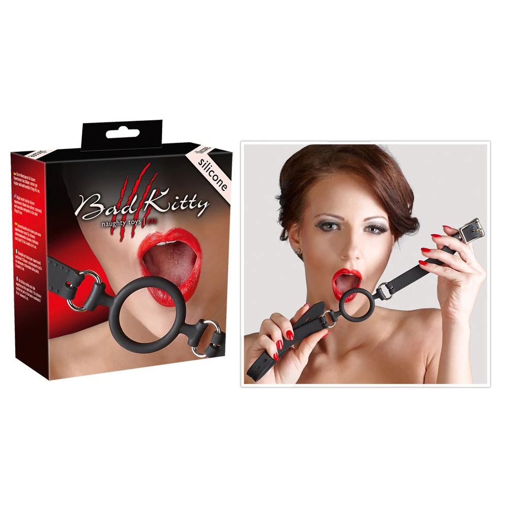 Zwarte ring gag met verstelbare band