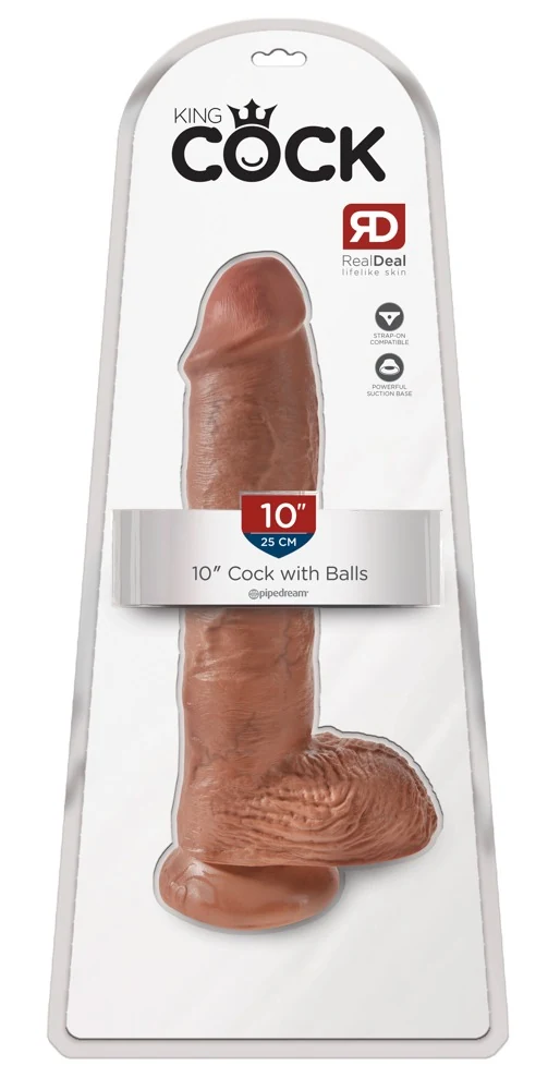 Realistische dildo met zuigvoet 25,4 cm