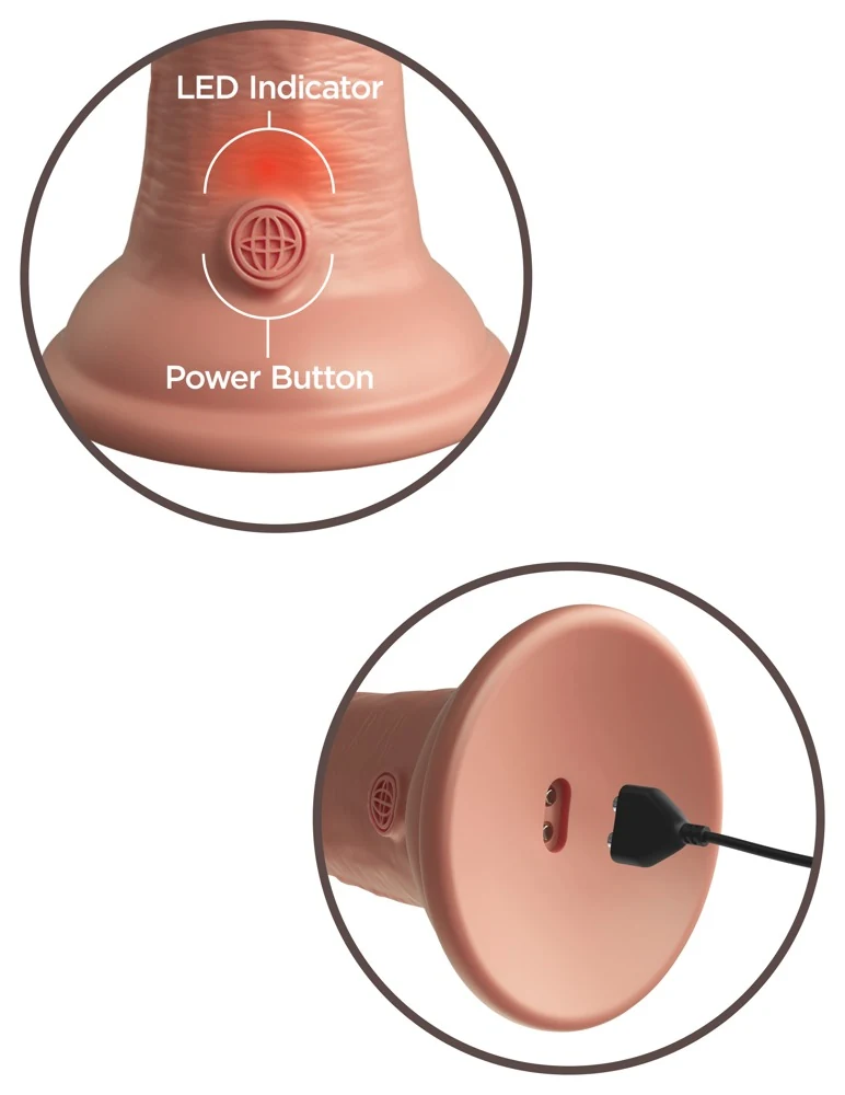 King Cock Elite Natural Vibrator met Afstandsbediening 21 cm