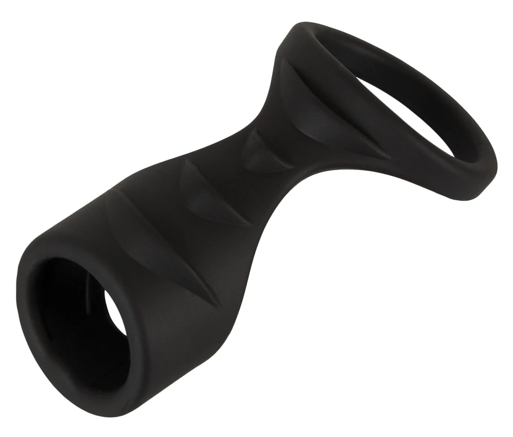 Erecto cock ring met ball stretcher siliconen