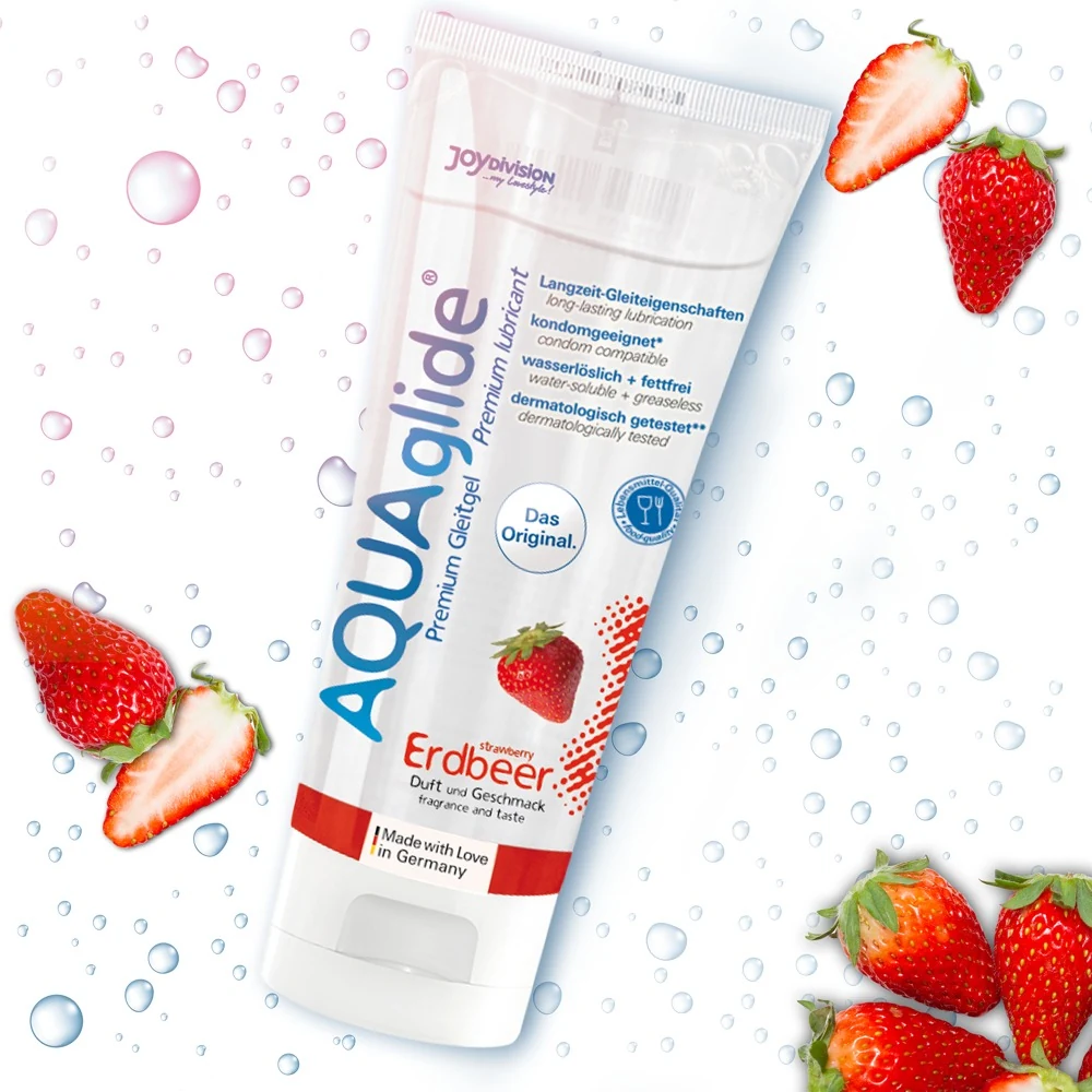 AQUAglide Strawberry glijmiddel op waterbasis 100 ml