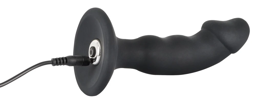 Oplaadbare vibro anaalplug zwart 14 cm