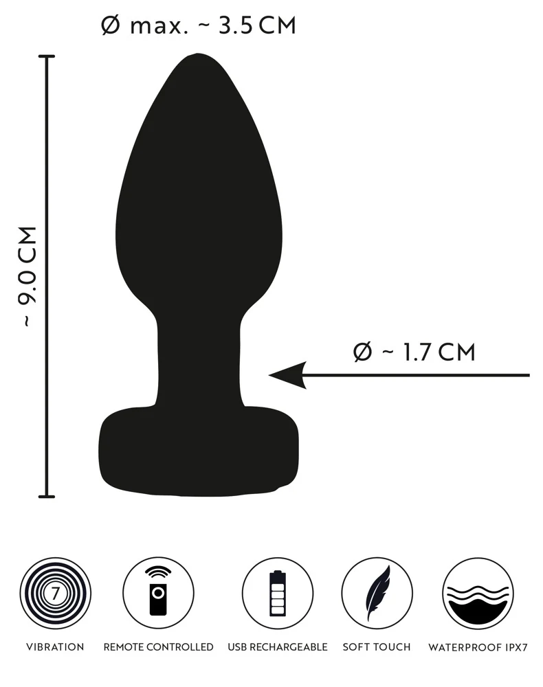ANOS RC Flashing Butt Plug met Vibratie
