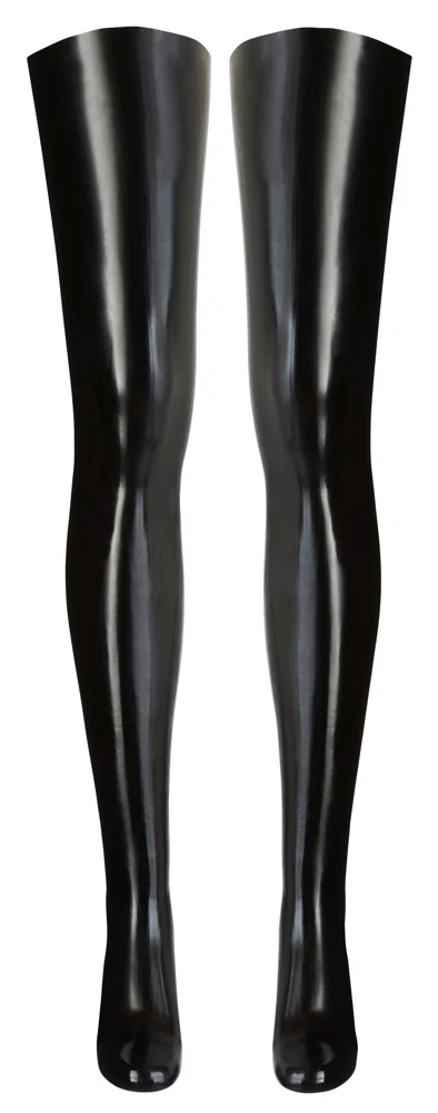 Dijlange latex kousen