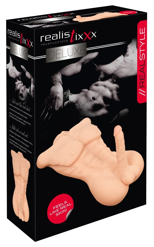 Realistische torso masturbator met dildo en anus