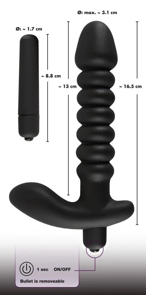 Gegroefde vibrator met stimulatie anker