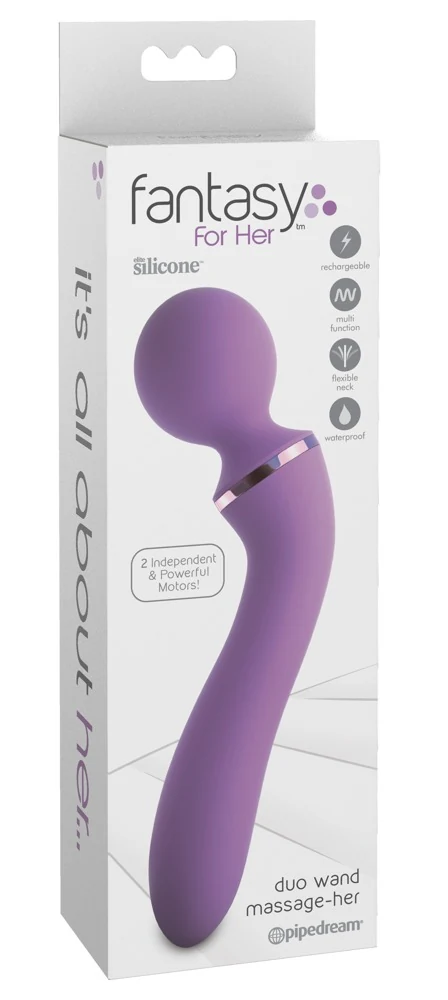 Dubbele stimulator en vibrator met kogelkop